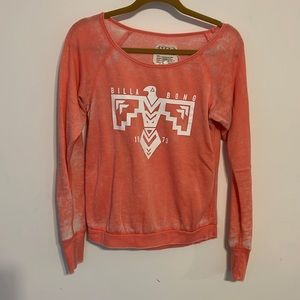 Billabong- coral long sleeve light weight pullover - Medium